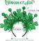 St Patrick's Day Headband Light Up Green Shamrock Hair Band Ball Irish Headwear Costume Accessories for Women and Girls